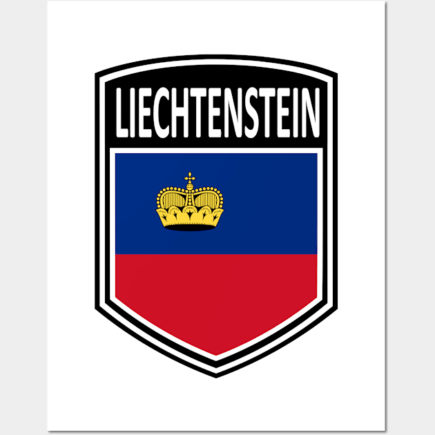 Flag Shield - Liechtenstein Wall Art by Taylor'd Designs